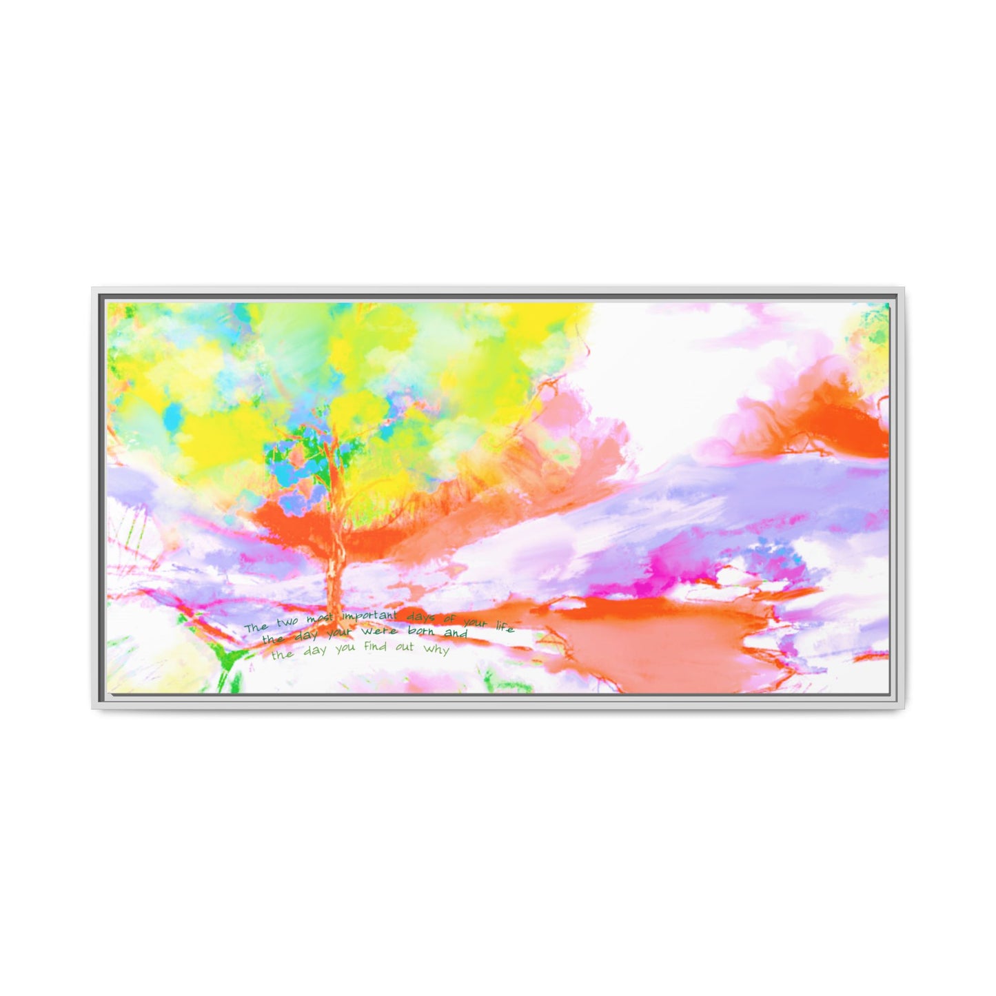 Inspirational Landscapes  Matte Canvas, Framed (Multi-color) Mark Twain Quote