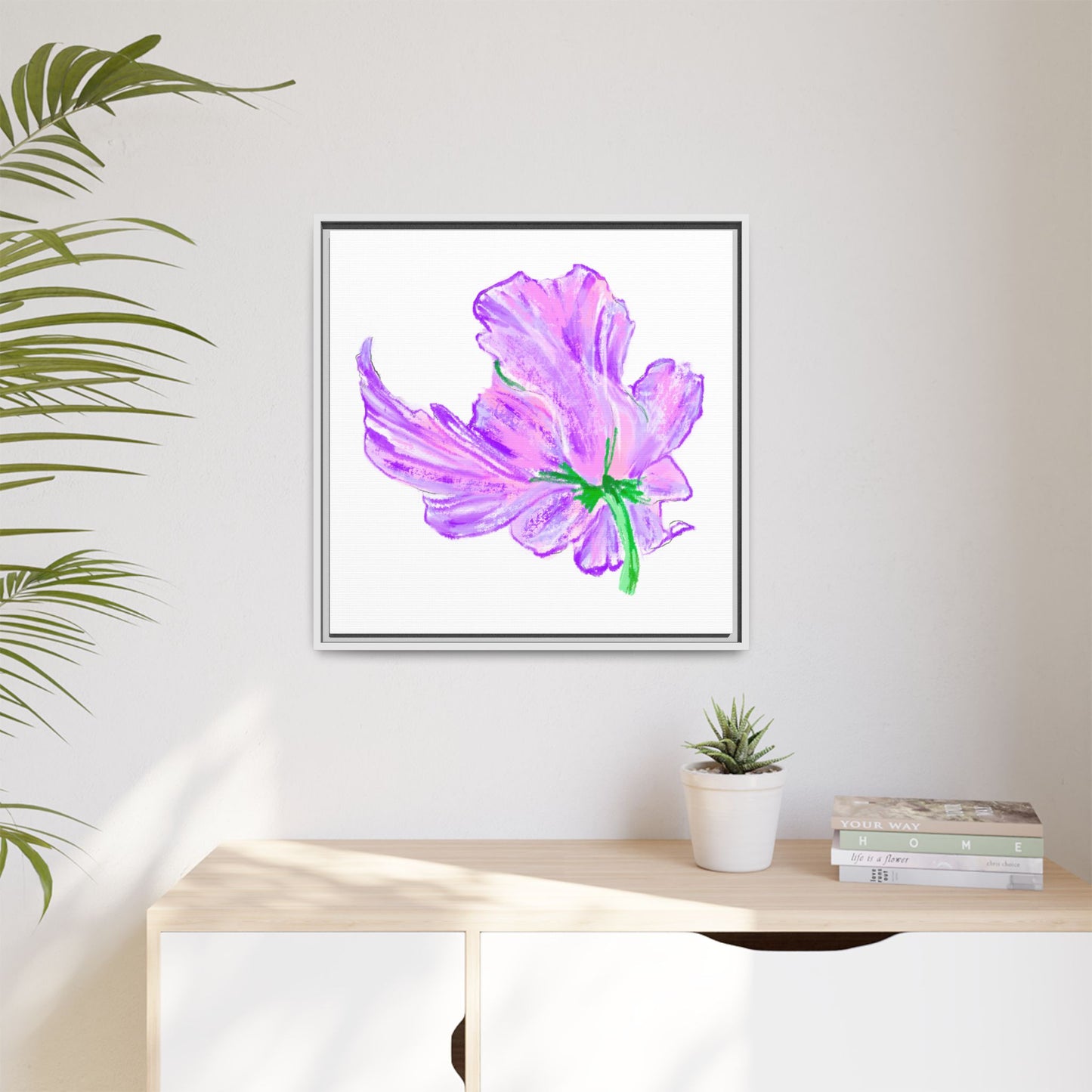 Dancing Tulips Matte Canvas, Framed (Multi-color) Lilac