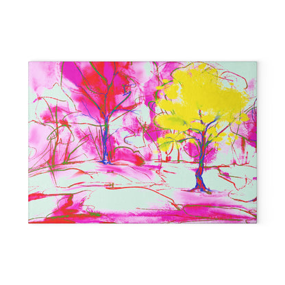 Glass Cutting Board Watercolor Landscape