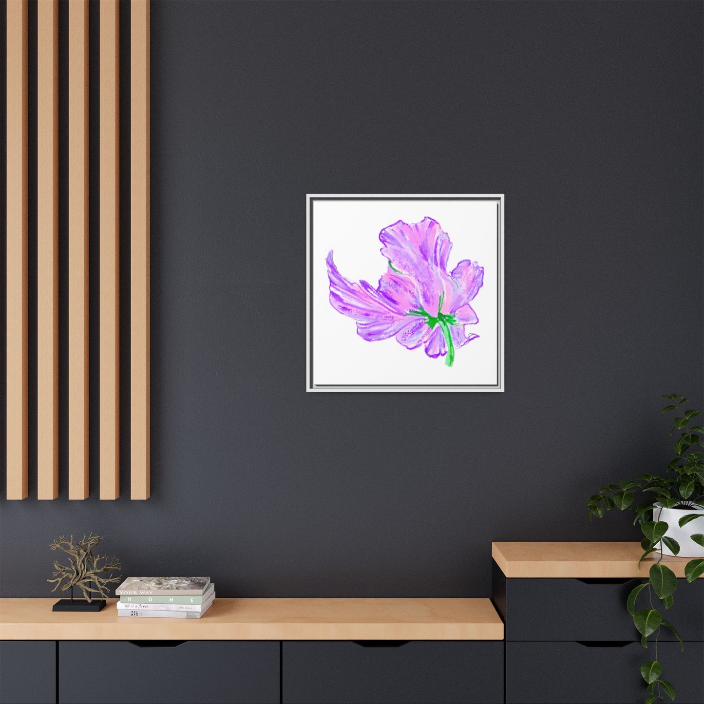 Dancing Tulips Matte Canvas, Framed (Multi-color) Lilac