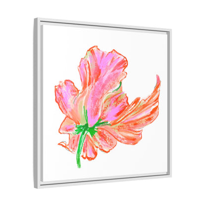Dancing Tulips Matte Canvas, Framed (Multi-color) Orange Pink