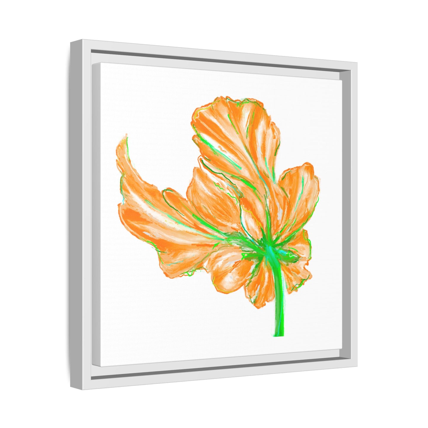 Dancing Tulips Matte Canvas, Framed (Multi-color) Orange