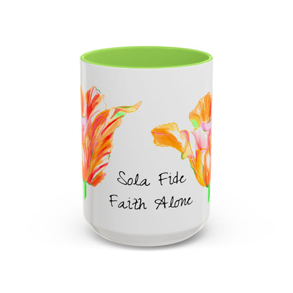 Vibrant Tulips Mugs “Sola Fide…”