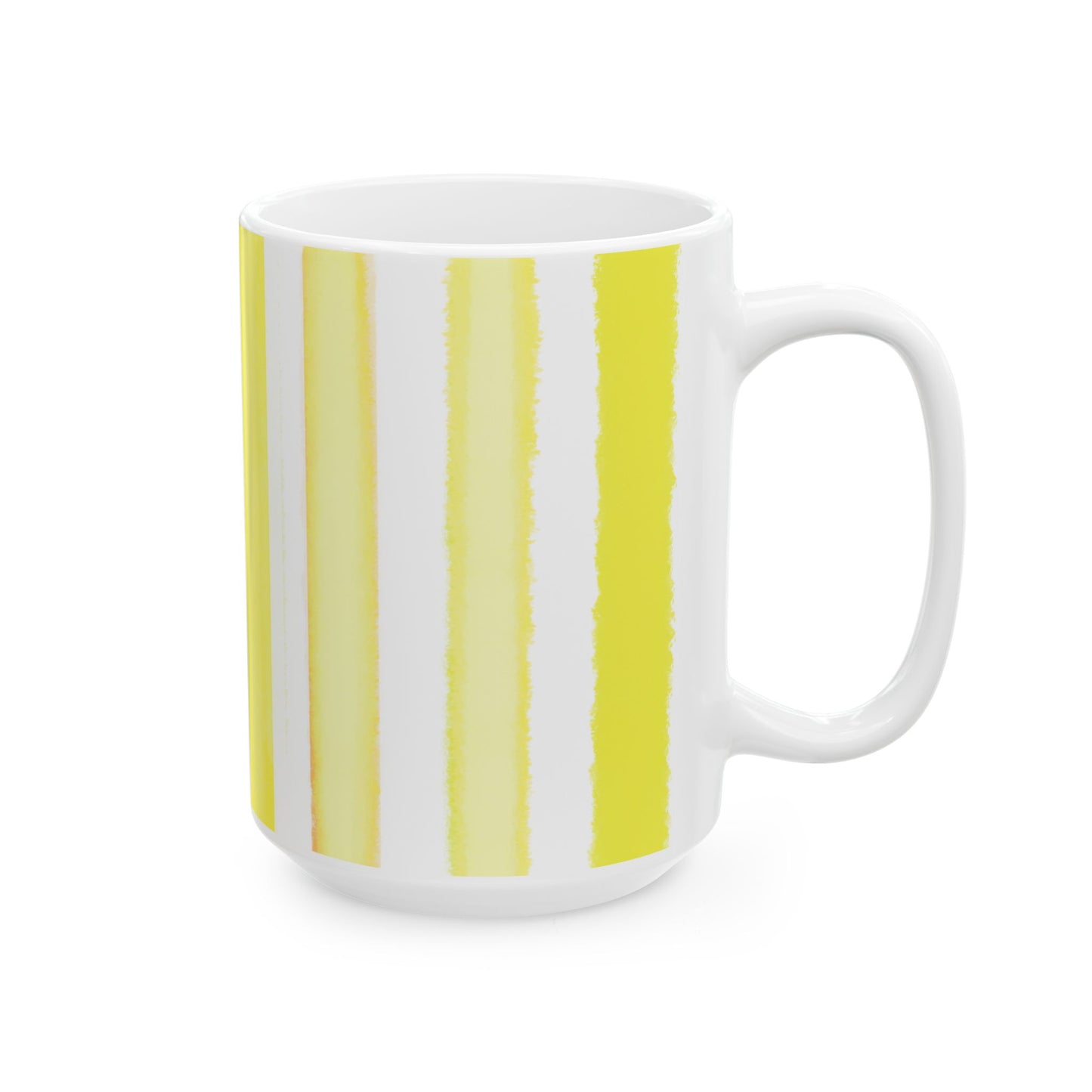 Watercolor Stripes Ceramic Mug Yellow