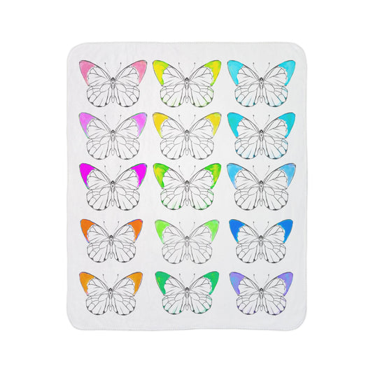 Fleece Sherpa Blanket Chromatic Flutter
