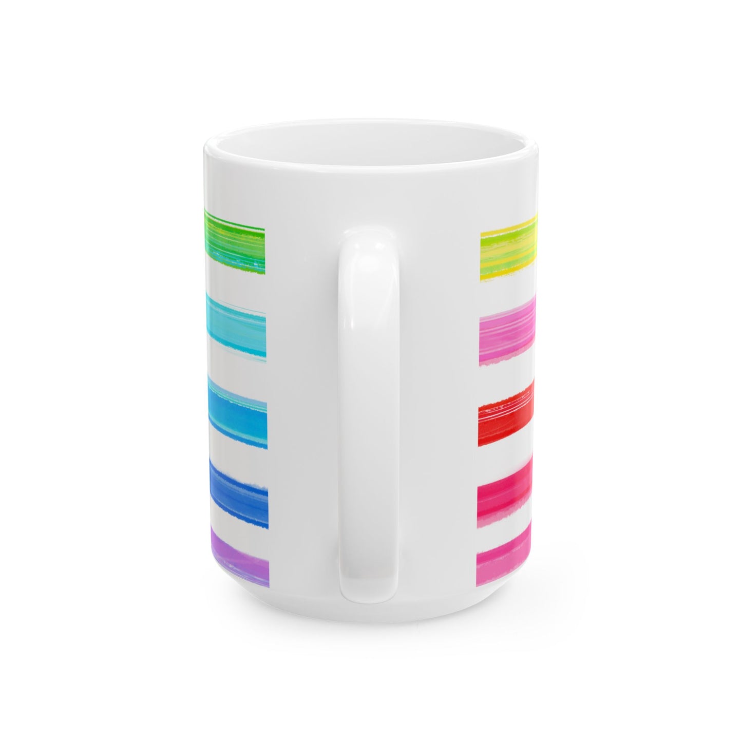 Mugs Watercolor Stripes Crayon Box Ceramic  Multi-color
