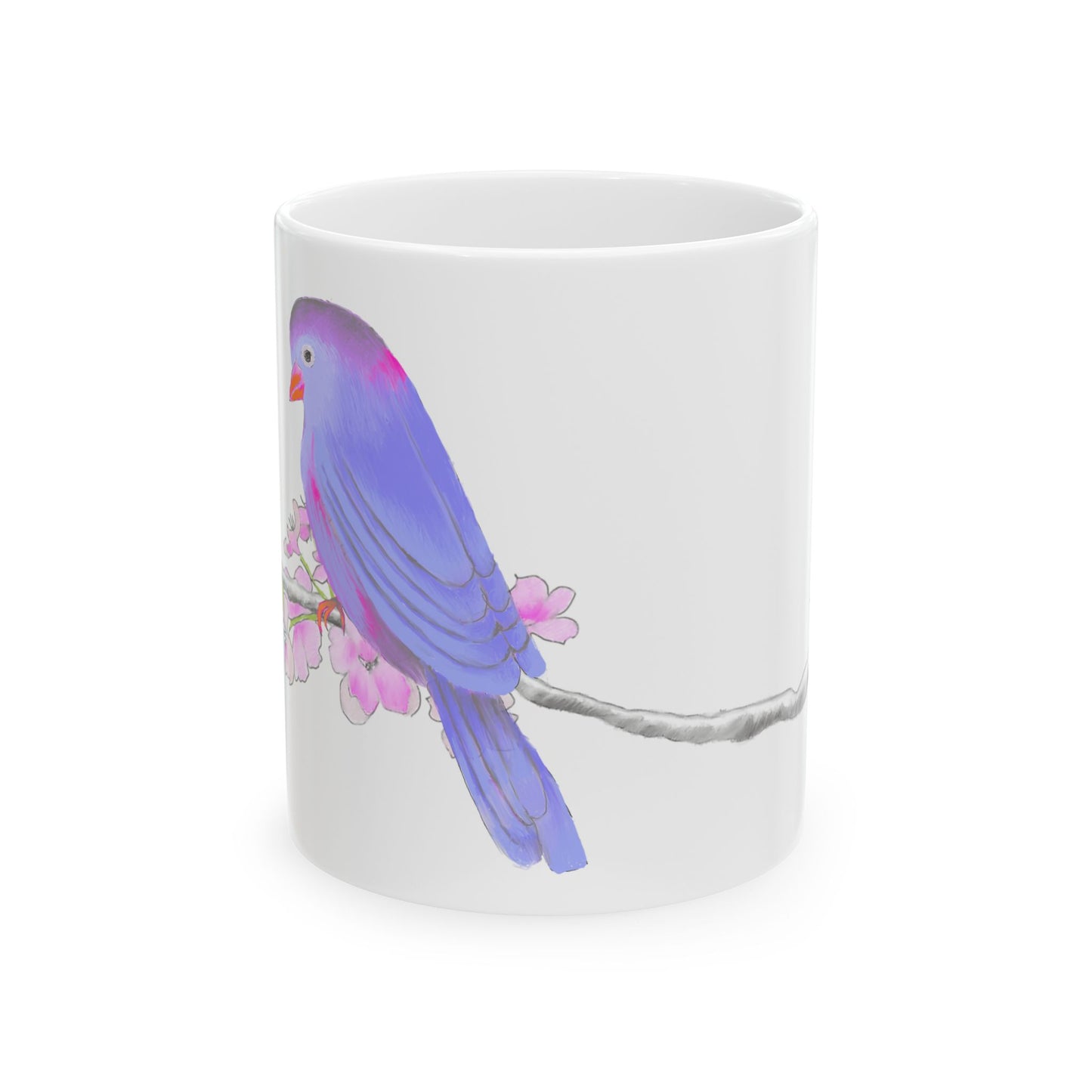 Jolly Birds Ceramic Mug, (11oz, 15oz) Light Purple