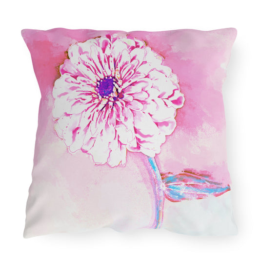 Outdoor Pillows Abstract Zinnia Color Story Pink