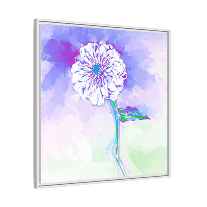 Zinnia Color Splash Matte Canvas Purple Framed