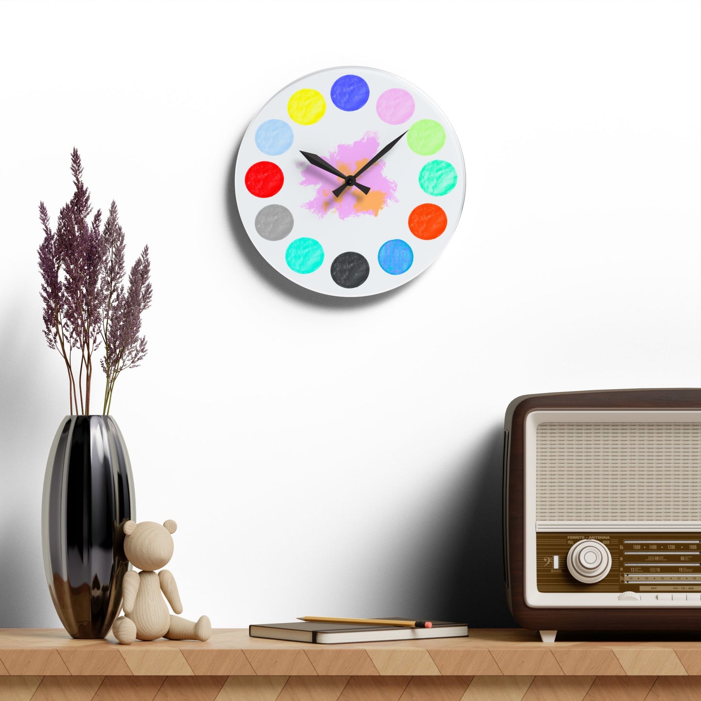 Clocks Acrylic Wall Polka Dot Palette