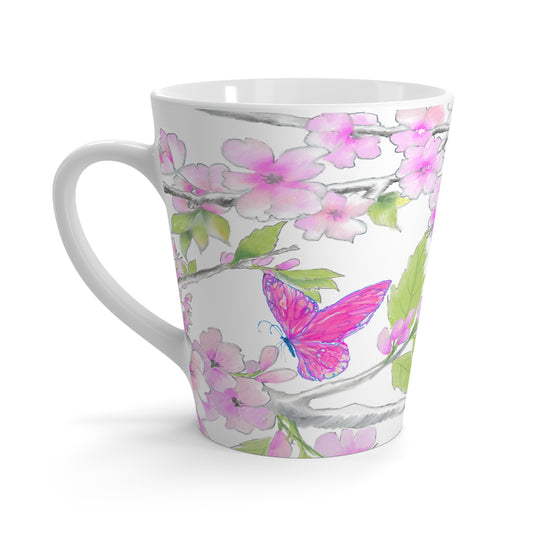 Butterfly Swing Latte Mug Orange, Pink