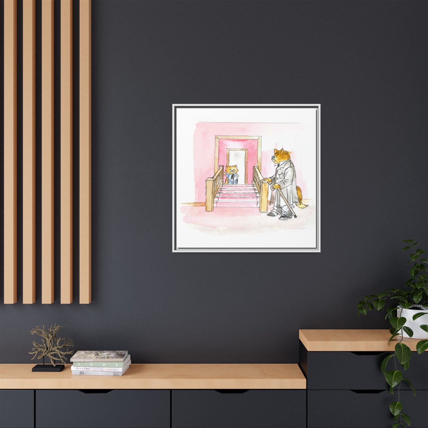 Kitty Fun Matte Canvas Framed