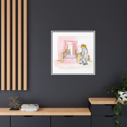 Kitty Fun Matte Canvas Framed