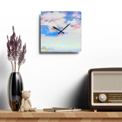 Joyful Landscapes  Wall Clock, Blue Skies