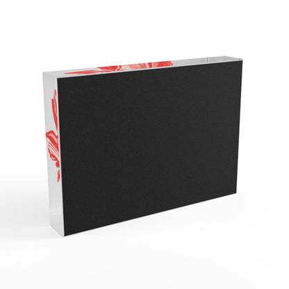 Dancing Tulips Acrylic Art Block Red