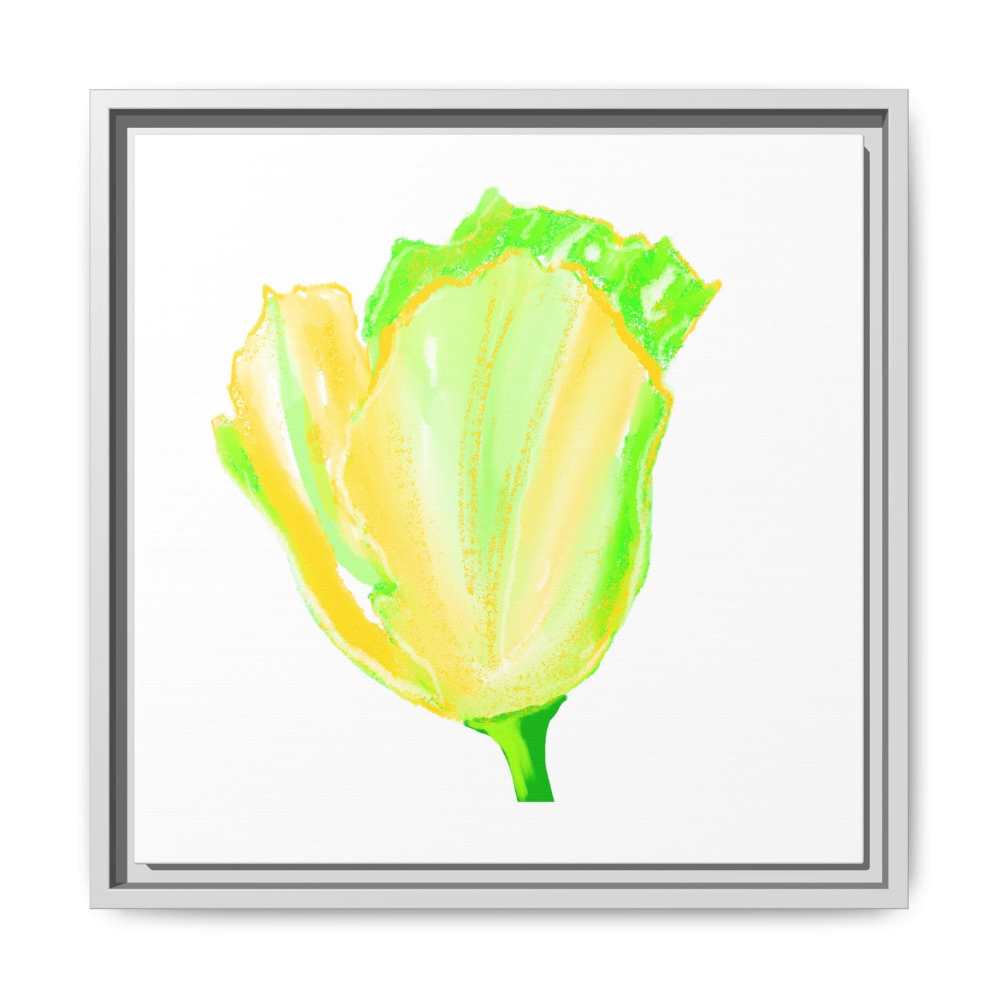 Dancing Tulips Matte Canvas, Framed (Multi-color) Yellow Green