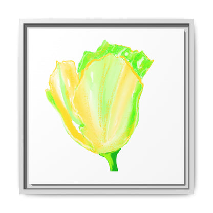 Dancing Tulips Matte Canvas, Framed (Multi-color) Yellow Green