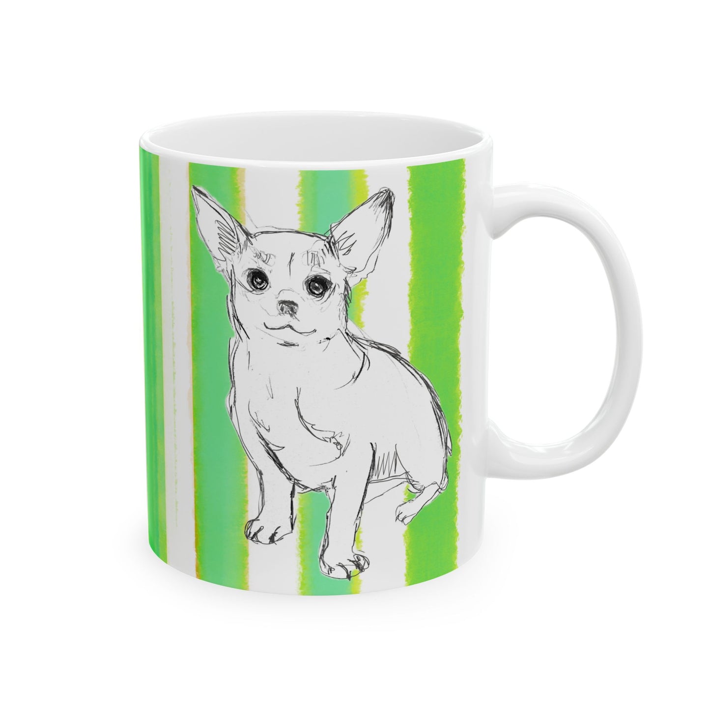 Dogi Fun Mug with Dark Green Stripes