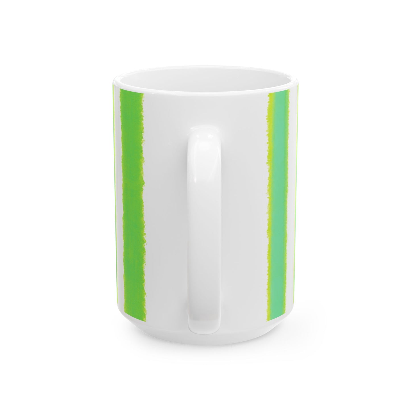 WatercolorStripes Ceramic Mug Dark Green