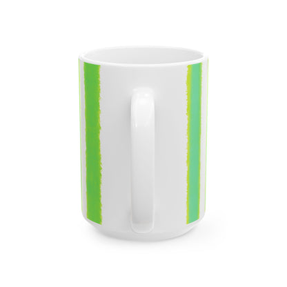 WatercolorStripes Ceramic Mug Dark Green