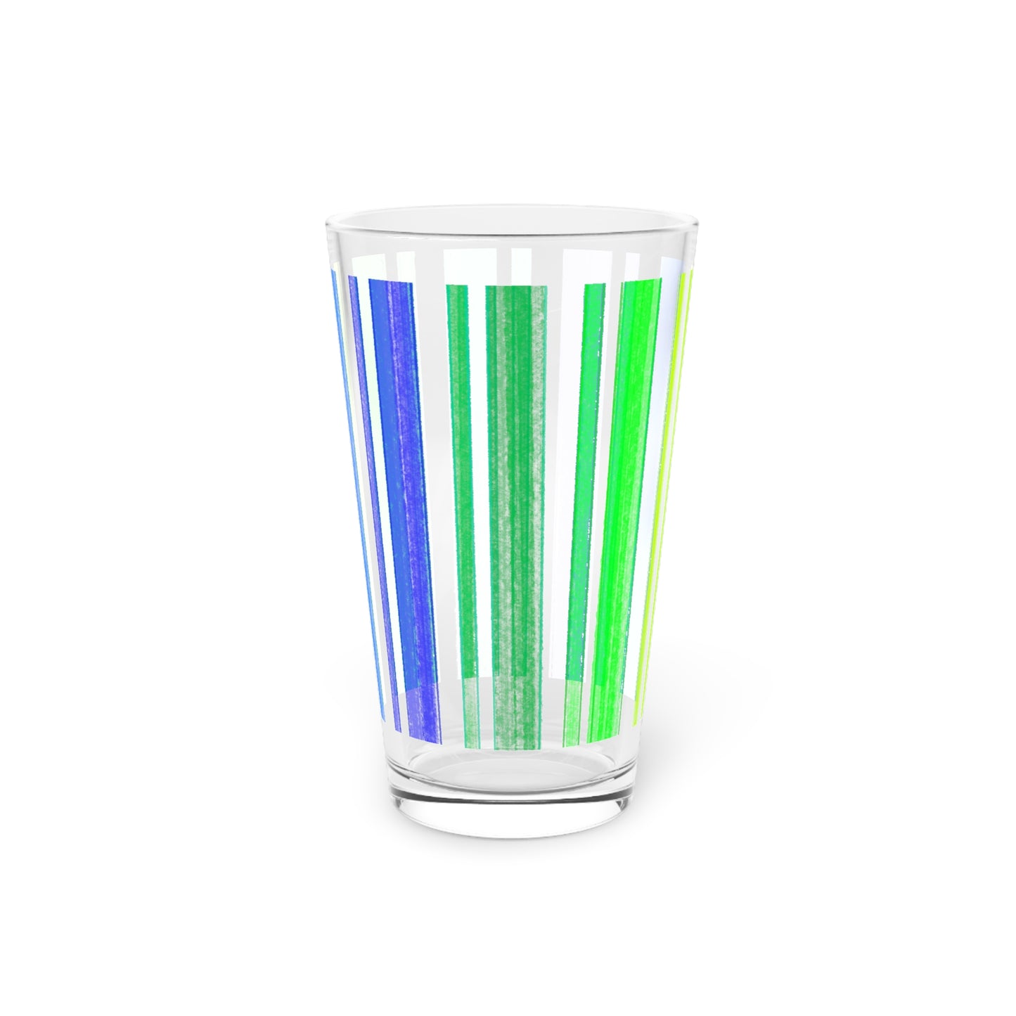 Butterfly Flutterstripe  Pint Glass, 16oz, Blue, Green