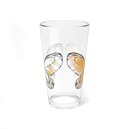 Mixing Glass, 16oz Butterfly Colorful Watercolor