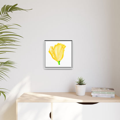 Dancing Tulips Matte Canvas, Framed Yellow