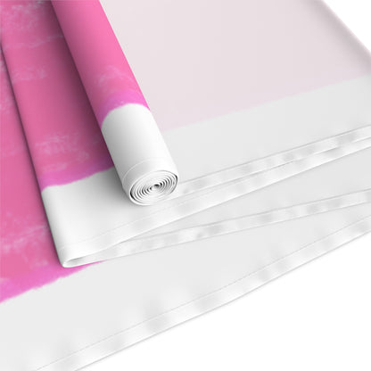 Mega Stripe Table Runner (Cotton Creamy White, Poly Bright White) Pink
