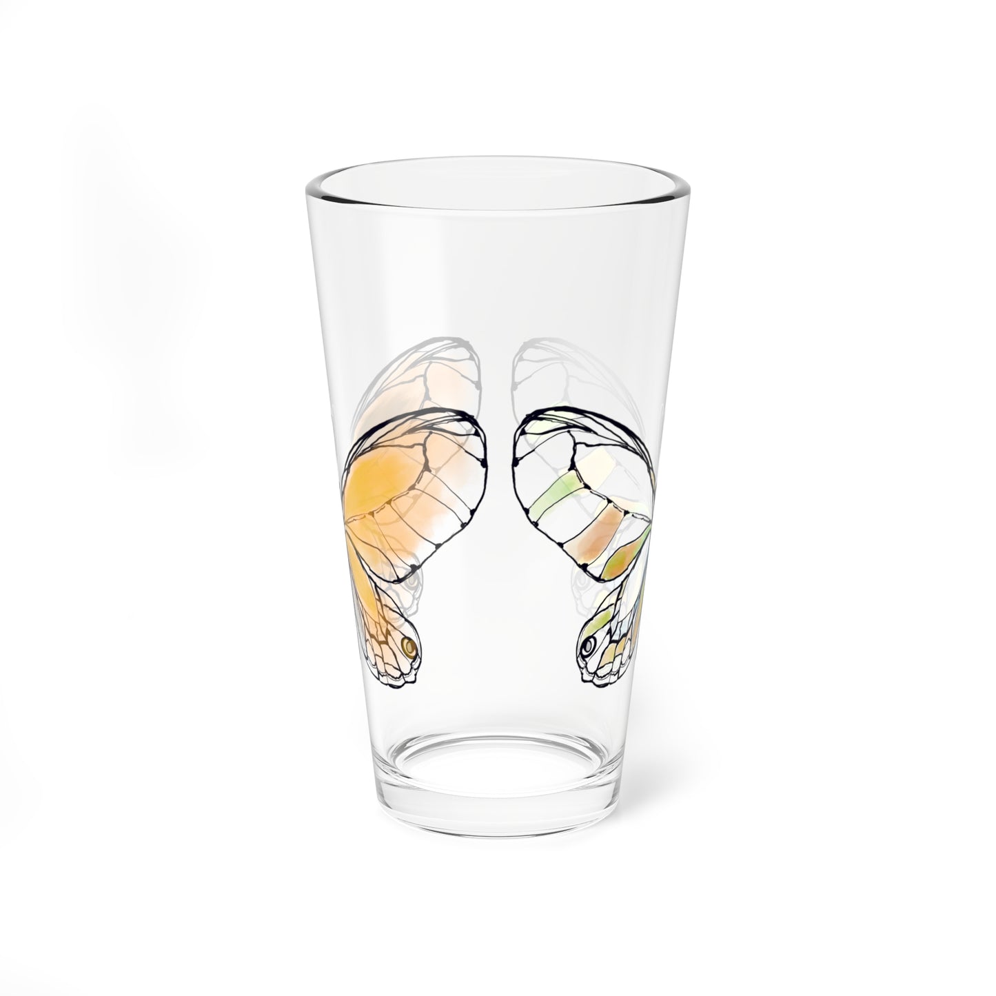 Mixing Glass, 16oz Butterfly Colorful Watercolor