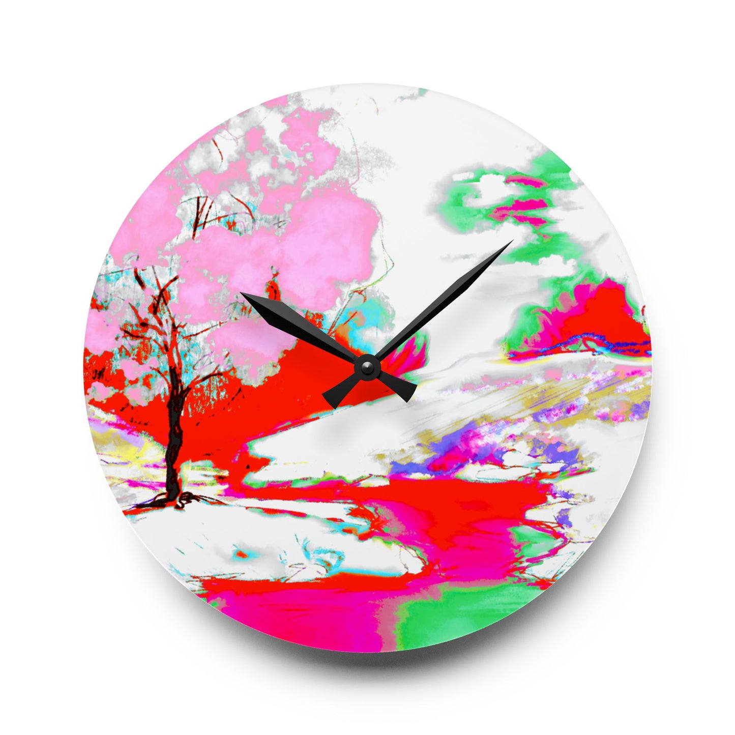Joyful Landscapes  Wall Clock, Clear Skies