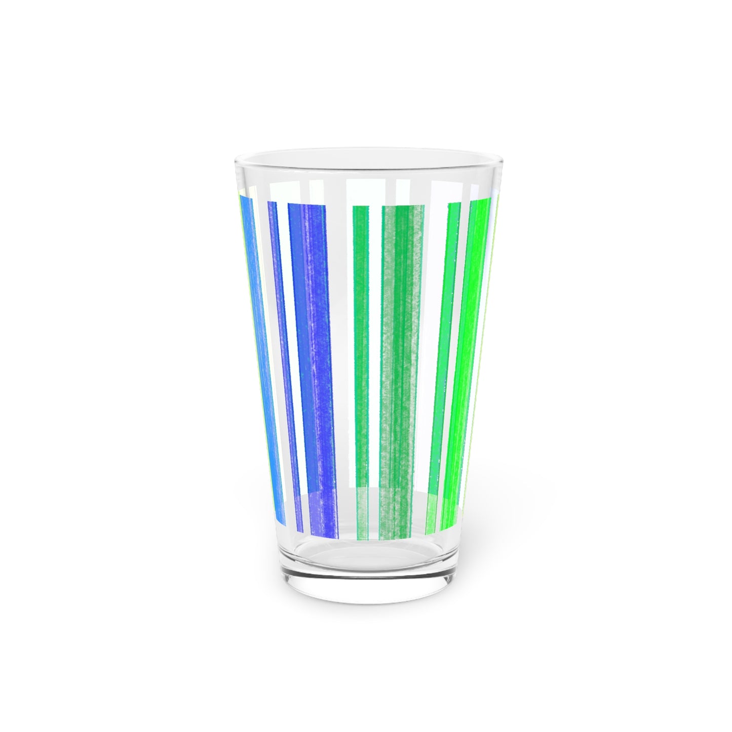 Butterfly Flutterstripe  Pint Glass, 16oz, Blue, Green