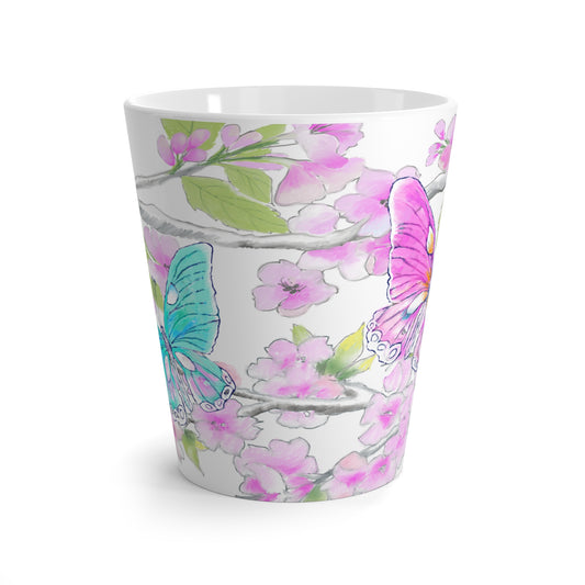 Butterfly Swing Latte Mug, Aqua, Pink