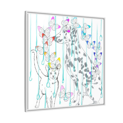Butterfly Chroma Rain and Shine Matte Canvas, Framed (White)
