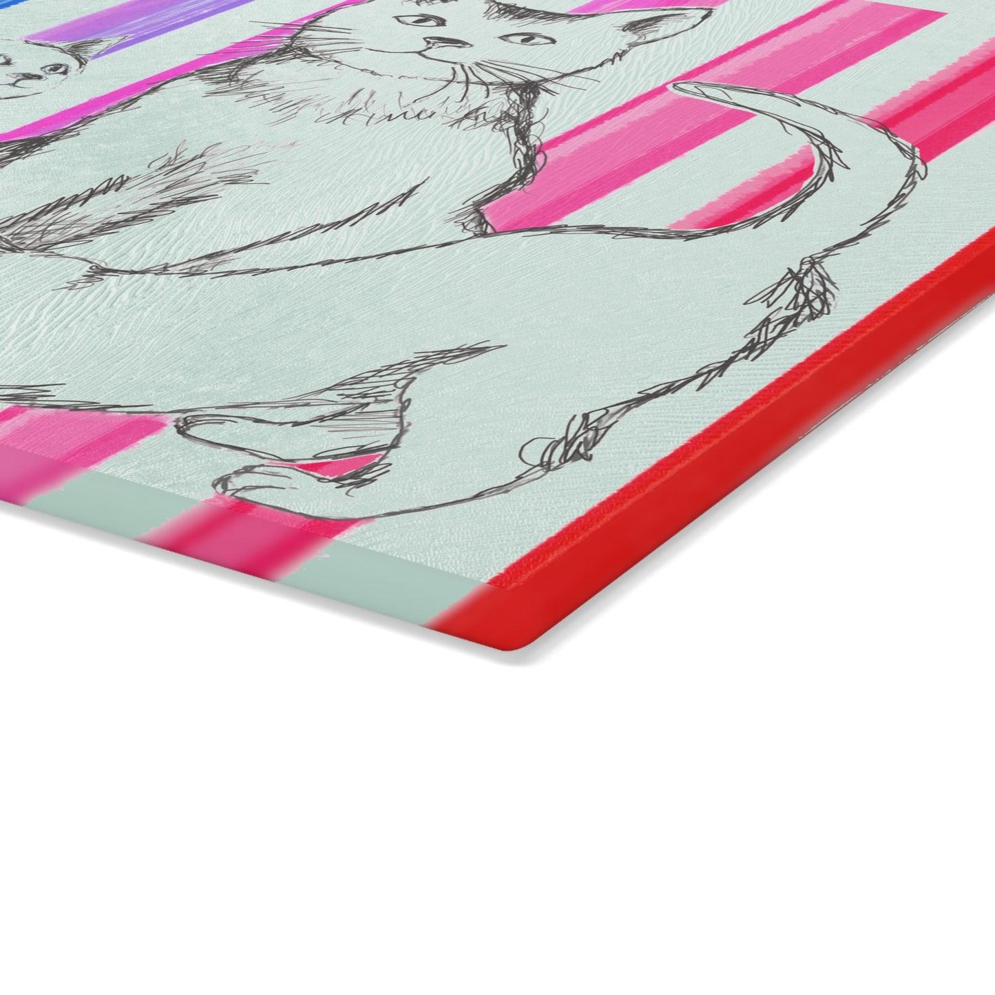 Kitty Fun Glass Cutting Board