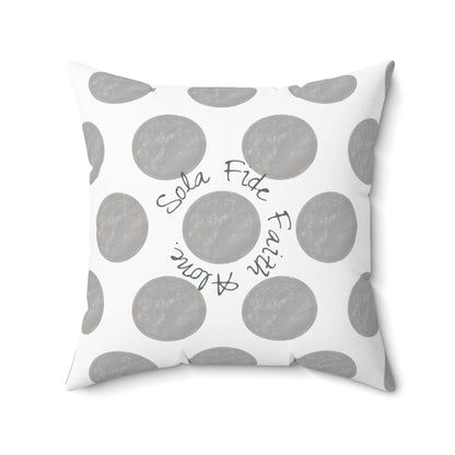 Polka Dot Joy Polyester Square Pillow "Sola Fide…”