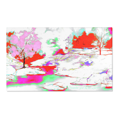 Inspirational Landscapes "Squander your life for a purpose" Indoor Rug in Red and Pink