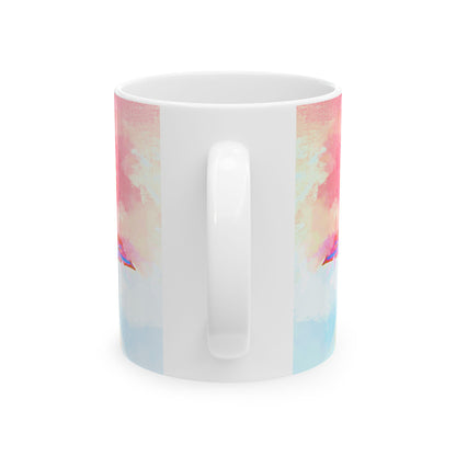 Zinnia Color Splash Mug Red   "Dare to Be Humble”