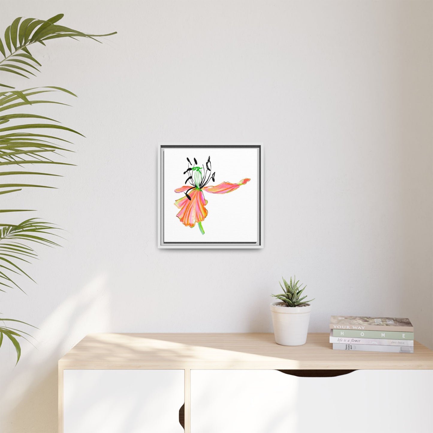 Dancing Tulips Matte Canvas, Framed (Multi-color) Orange