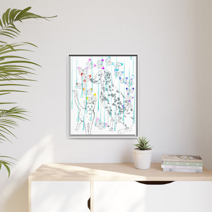 Butterfly Chroma Rain and Shine Matte Canvas, Framed (White)