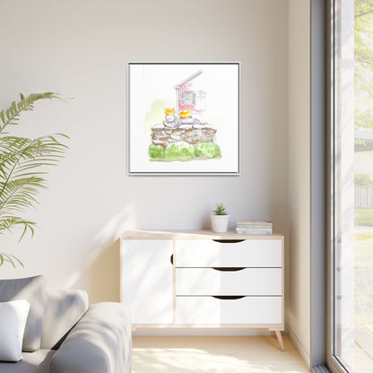Kitty Fun Matte Canvas Framed