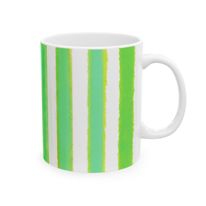 WatercolorStripes Ceramic Mug Dark Green
