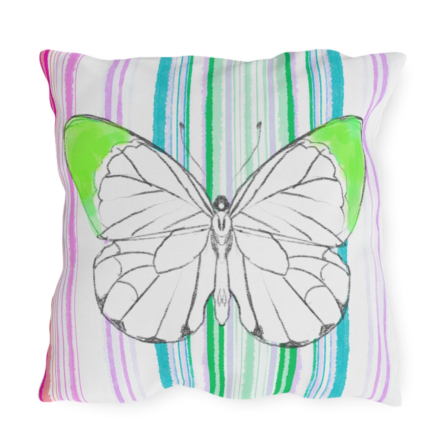 Pillows Outdoor Watercolor Butterfly Whimsy