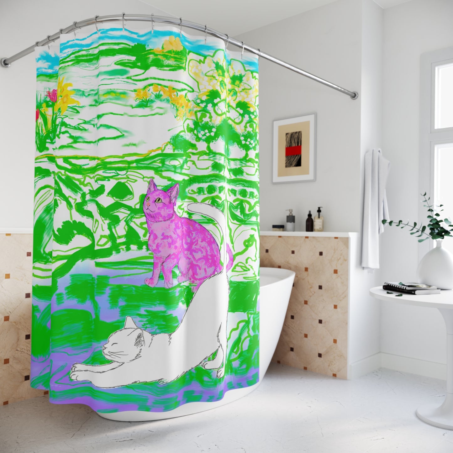 Shower Curtains Kitty Fun