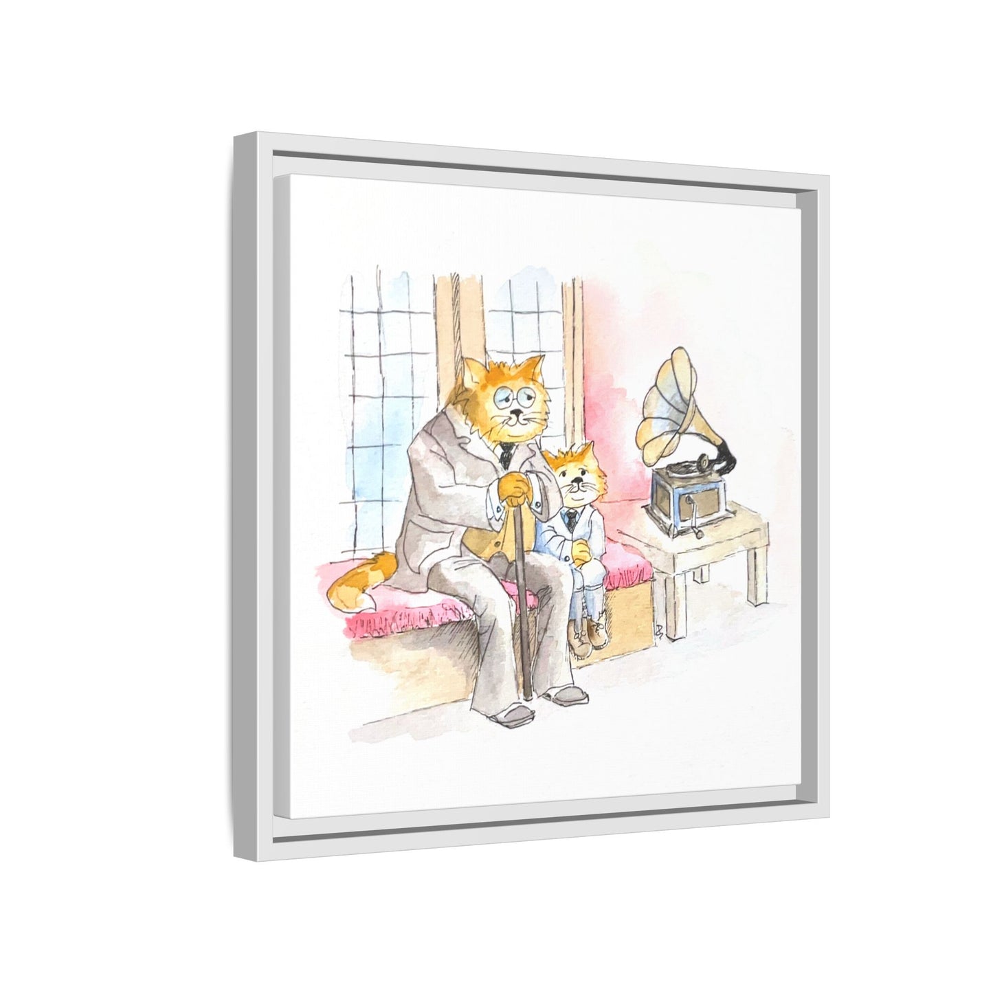 Kitty Fun Matte Canvas Framed