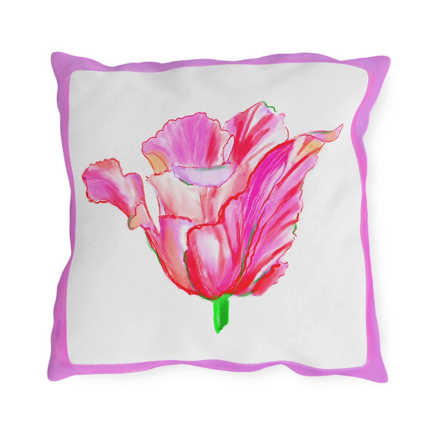 Vibrant Tulips Outdoor Pillows