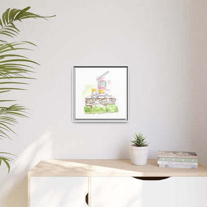 Kitty Fun Matte Canvas Framed