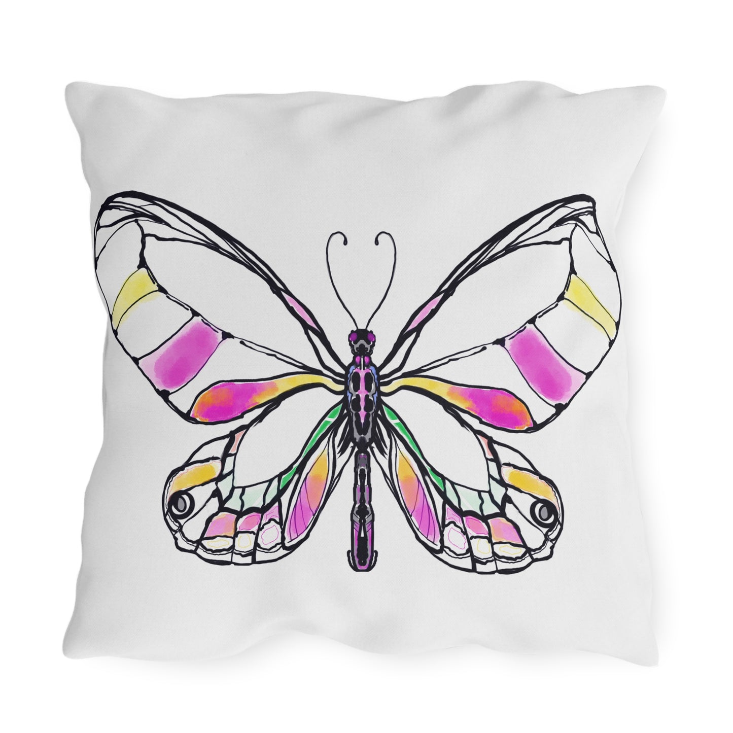 Outdoor Pillows Lulu Butterflies Pink