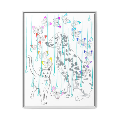 Butterfly Chroma Rain and Shine Matte Canvas, Framed (White)
