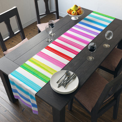Watercolor Stripes Table Runner