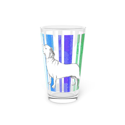 Dogi Butterfly Flutter Pint Glass in Multi-color, 16oz, Dachshunds
